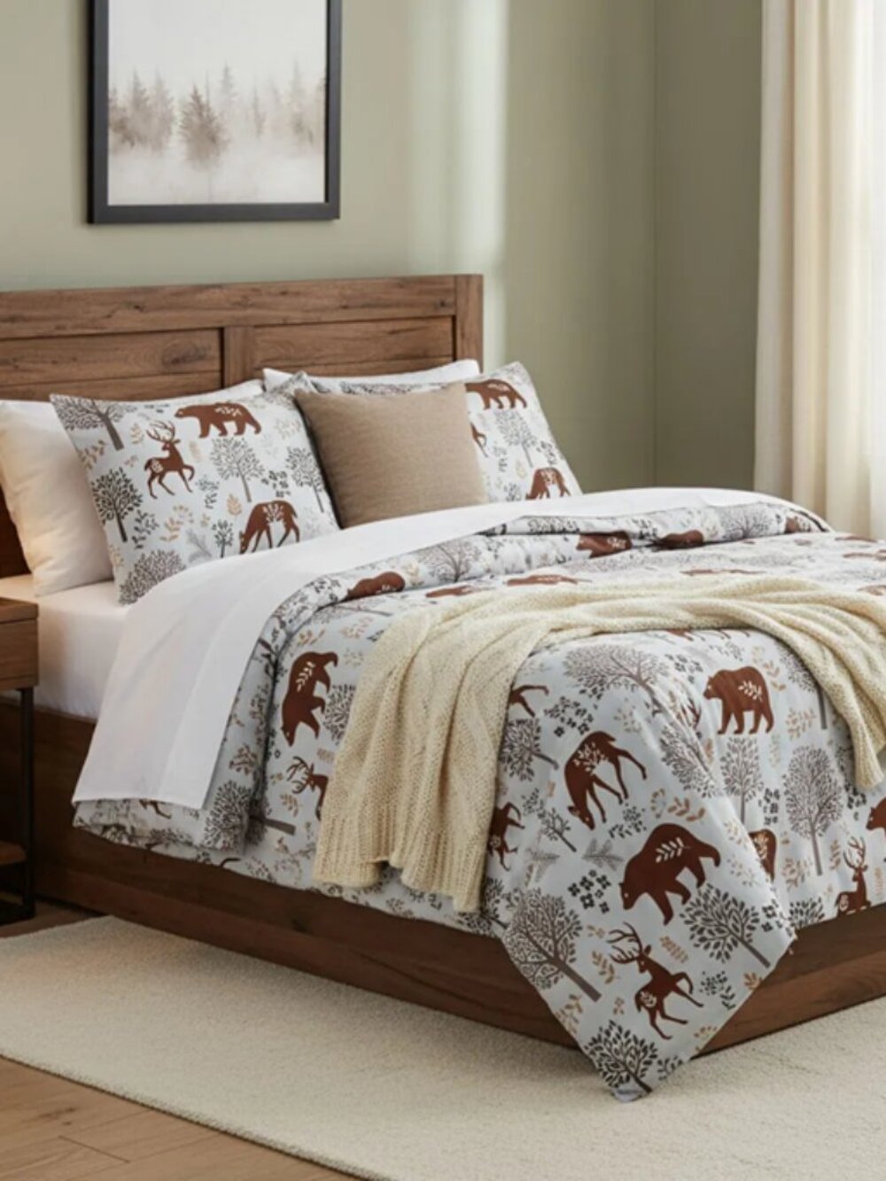 Cottagecore 100% Cotton Flannel TWIN Duvet Cover Set ASPEN
